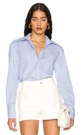 LAcademie Lenae Shirt in Blue  White Stripe at Revolve