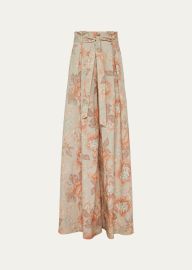 LAgence Chantae Soft Pastel Vintage Floral Paperbag Puddle Pants - at Bergdorf Goodman