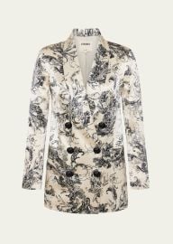 LAgence Jayda Relaxed Double-Breasted Silk Blazer - at Bergdorf Goodman