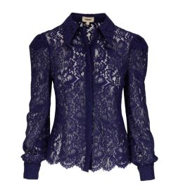 LAgence Jenica Lace Blouse in Midnight Shop Premium Outlets at Shop Simon