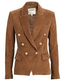 LAgence Kenzie Double Breasted Suede Blazer at Intermix