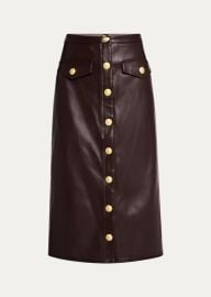 LAgence Milann Vegan Leather Midi Skirt - at Bergdorf Goodman