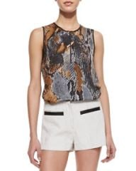 LAgence NMX Python-Print Sleeveless Blouse at Neiman Marcus