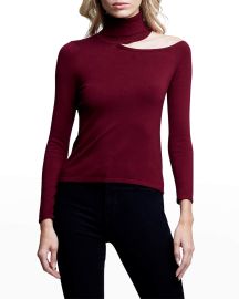 LAgence Nicky Cutout Turtleneck Sweater at Neiman Marcus