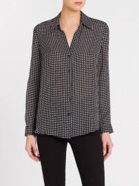 LAgence Nina Long Sleeve Blouse in BlackIvory ShopSimon at Shop Simon