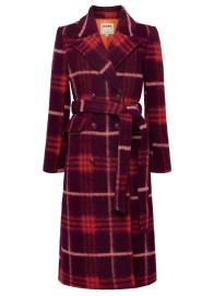 LAgence Olina Long Coat With Belt In Burgundy Shop Premium Outlets at Shop Simon