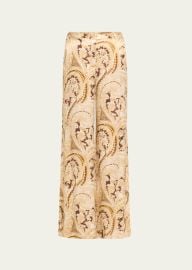 LAgence Pilar Paisley Wide-Leg Silk Pants - at Bergdorf Goodman
