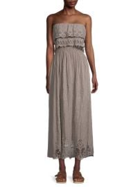 LE MARAIS Eyelet Lace Straight Across Silk Maxi Dress on SALE at Saks Off 5th