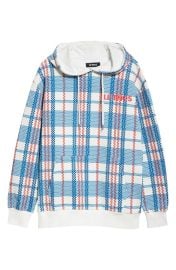 LE TINGS Laundry Logo Plaid Hoodie at Nordstrom