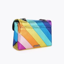 LEATHER KENSINGTON BAG Multi Rainbow Stripe Leather Bag by KURT GEIGER LONDON at Kurt Geiger