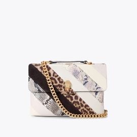 LEATHER LG KENSINGTON L Stripe Snake Shoulder Purse by KURT GEIGER LONDON at Kurt Geiger