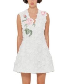 LEO LIN Briana V Neck Embroidered Lace Mini Dress Bloomingdales at Bloomingdales
