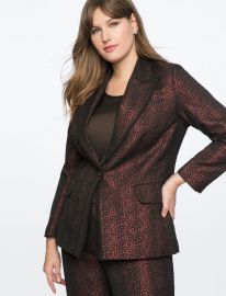 LEOPARD JACQUARD BLAZER at Eloquii