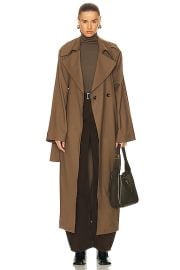 LESET Jane Trench Coat in Soil FWRD at FWRD