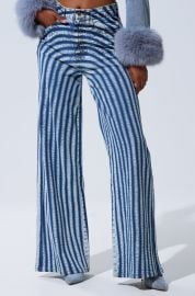 LETS GET CRAZY STRIPE WIDE LEG DENIM AKIRA at Akira