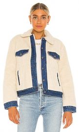 LEVIS Ex Bf Pieced Sherpa Trucker Jacket in Counting Sheep at Revolve