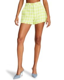 LIA Short Lime Women39s Houndstooth Tweed Shorts Steve Madden at Steve Madden