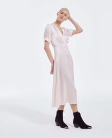 LIGHT PINK LONG SHORT-SLEEVED DRESS at The Kooples