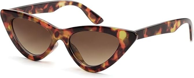 LIKSMU Cat Eye Sunglasses for Women Vintage Retro Narrow Cateye Frame Trendy Sun Glasses at Amazon