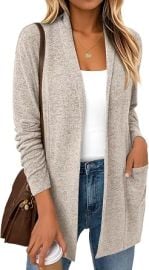 LILLUSORY Cardigan Sweaters for Women Lightweight Open Front Cardigans Casual Loose 2026 Fall Outfits with Pockets at Amazon