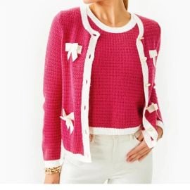 LILLY PULITZER Valoria Sweater Set Raspberry Rouge Size M NWT Retail 228 eBay at eBay