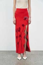 LILY FLOWER PRINT WAVY MIDI SKIRT8211 PH5 at PH5