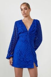 LILY LACE DRESS IN COBALT at Bardot