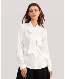 LILYSILK Womens Bow-tie Neck Silk Blouse - Macys at Macys