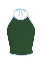 LINED CONTRAST HALTER TOP IN CLOVER RAT BOI at Rat Boi