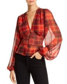 LINI Taylor Balloon-Sleeve Plaid Top - 100  Exclusive  Women - Bloomingdale s at Bloomingdales