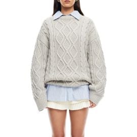 LIONESS Gigi Oversize Cable Stitch Sweater at Nordstrom