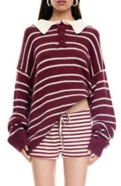 LIONESS Rising Sun Stripe Polo Sweater at Nordstrom
