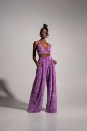 LIZA Sequin Pants in ALEXANDRITE OFUURE at Ofuure