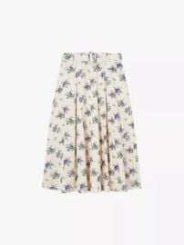 LK Bennett Elodie floral print belted waist cotton midi skirt at Selfridges