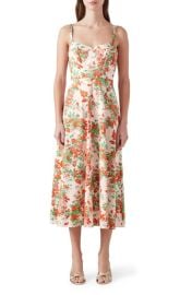 LK Bennett Floral Print Sleeveless Midi Dress at Nordstrom