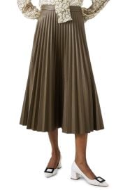 LK Bennett Laurie Pleated Faux Leather Midi Skirt at Nordstrom