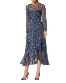 LKBennett Beya Printed Flutter Hem Dress Bloomingdales at Bloomingdales