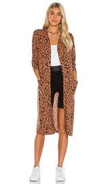 LNA Brushed Dean Long Cardigan in Chestnut Leopard from Revolve com at Revolve