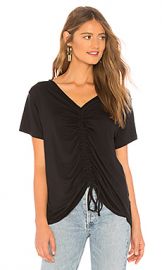 LNA Casey Cinched Tee in Black from Revolve com at Revolve