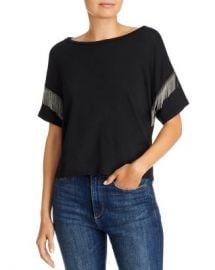 LNA Shimmy Chain-Fringed Tee Women - Bloomingdale s at Bloomingdales