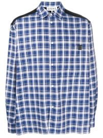 LOEWE Fleece Back Checked long-sleeve Shirt - at Farfetch