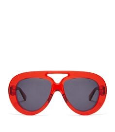 LOEWE Red Round Spoiler Aviator Sunglasses Harrods US at Harrods
