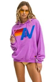 LOGO PULLOVER RELAXED HOODIE - NEON PURPLE - Aviator Nation at Aviator Nation