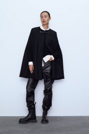 LONG CAPE WITH POCKETS at Zara