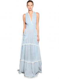 LONG COTTON EYELET LACE DRESS LUISA BECCARIA at Luisaviaroma