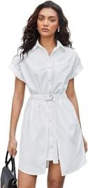 LOOBIS Womenx27s 2024 casual Summer Shirt Dresses Short Sleeve Shirt Dress White at Womens Clothing store at Amazon