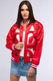 LOOK MY WAY CUT OUT SATIN BOMBER AKIRA at Akira