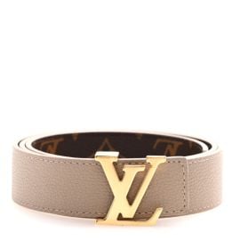 LOUIS VUITTON Calfskin Monogram 30mm LV Initiales Reversible Belt 80 32 Beige 1625456 FASHIONPHILE at Fashionphile