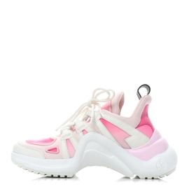 LOUIS VUITTON Calfskin Technical Nylon LV Archlight Sneaker 40 White Pink 1305362 FASHIONPHILE at Fahionphile