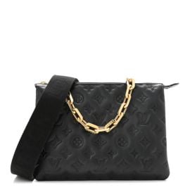 LOUIS VUITTON Lambskin Embossed Monogram Coussin PM Black 1232816 FASHIONPHILE at Fashionphile